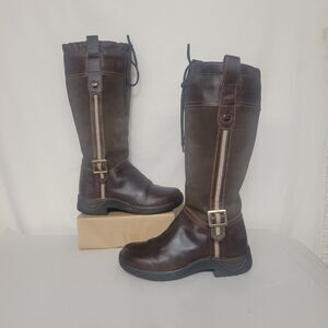 Dublin Size 7 /38 Leather Boots Mesh Lined Suede Calf High Boots Ladies